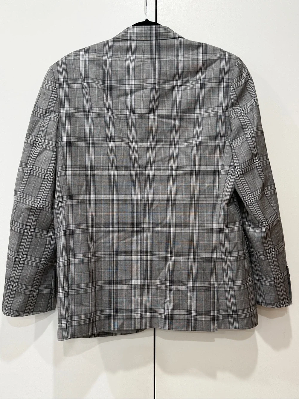 Tiglio Luxe Gray Glen Plaid Blazer Sport Coat Super 150s Wool Biella Italy 38S